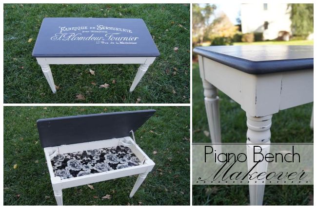 piano bench makeover, chalk paint, painted furniture