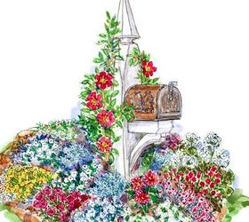 get spring ready add flowers to your front walk, flowers, gardening, landscape, Keep things easy breezy with a mailbox garden Use a colorful mix of practically carefree flowers including petunias dusty miller and dahlias BHG