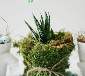 moss covered peat pot, crafts, seasonal holiday decor, Finished moss covered peat pot