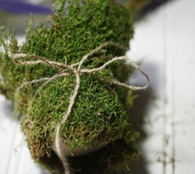 moss covered peat pot, crafts, seasonal holiday decor, Peat pot wrapped in moss and held in place with twine