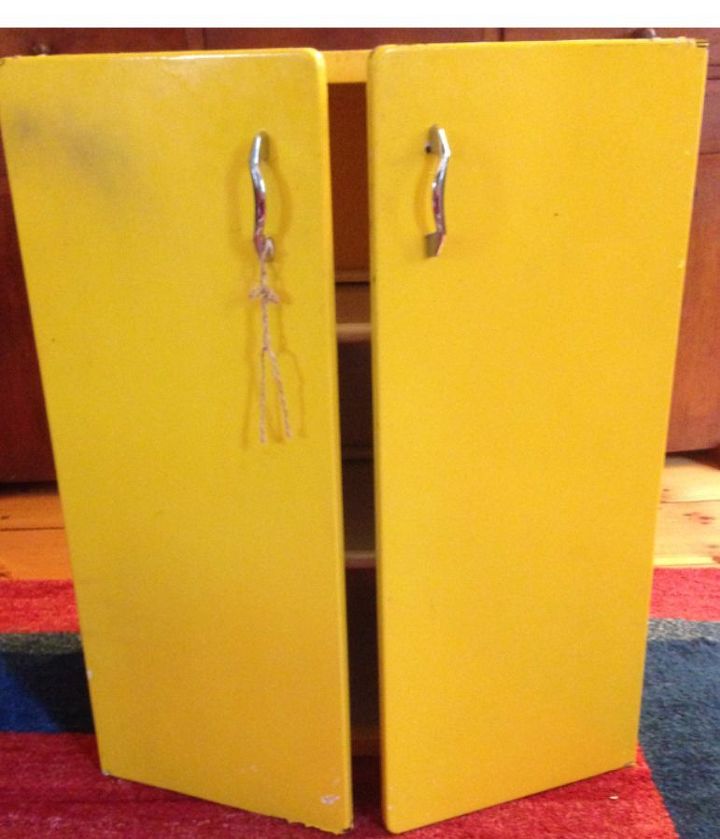 anchors away vintage cabinet transformed, painted furniture, repurposing upcycling, Vintage Metal Cabinet Before