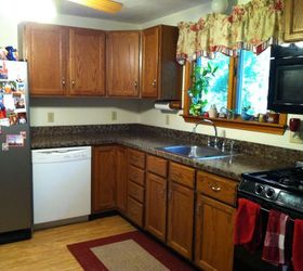 under 350 kitchen makeover part one painted granite countertops, countertops, diy, how to, kitchen design, painting
