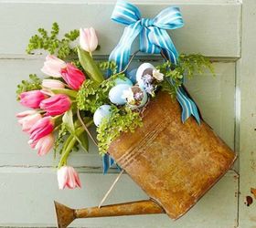 easter decorating round up, easter decorations, fireplaces mantels, patriotic decor ideas, seasonal holiday d cor, wreaths, I LOVE this Spring or Easter Watering Can Wreath from Better Homes Gardens