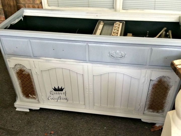 new life for an old stereo cabinet, painted furniture, repurposing upcycling