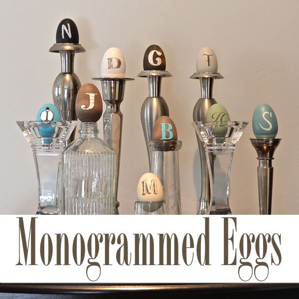 monogrammed eggs, crafts, easter decorations, painting, seasonal holiday decor