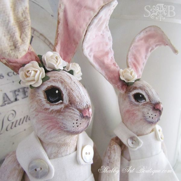 hand painted bunnies for easter, crafts, easter decorations, painting, seasonal holiday decor