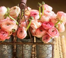pink roses 10 ways, easter decorations, flowers, gardening, home decor, mason jars, repurposing upcycling, seasonal holiday decor, Pink Roses in Tin Cans such a pretty way to combine rustic charm with pretty florals from Decorating your Small Space