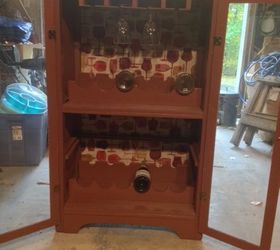 old dresser and now it s a wine cabinet with glass holder, painted furniture, repurposing upcycling