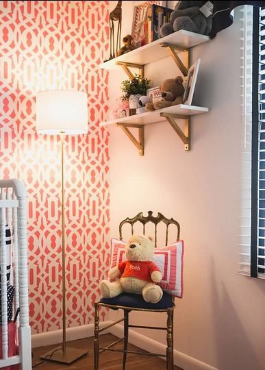stenciling a coral navy nursery, bedroom ideas, home decor, painting, wall decor
