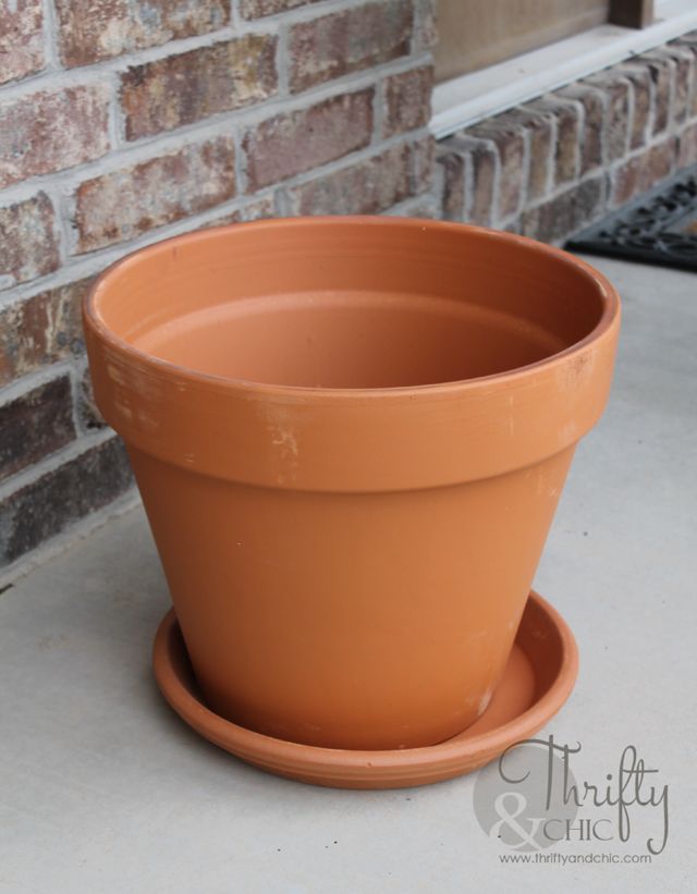 repurposed terracotta pot into accent table, home decor, outdoor furniture, outdoor living, painted furniture, repurposing upcycling