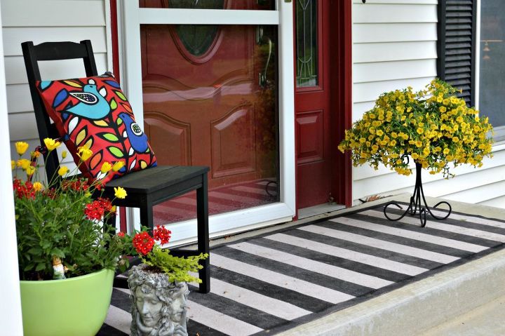 easy spring porch decorations, outdoor living, porches