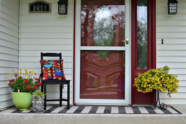 easy spring porch decorations, outdoor living, porches