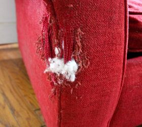 how to repair a cat scratched chair or sofa, painted furniture, repurposing upcycling