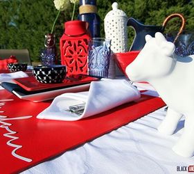 red white and blue patriotic tablescape memorialday, outdoor living, patriotic decor ideas, seasonal holiday decor