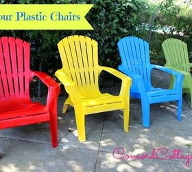 paint your plastic chairs, outdoor furniture, outdoor living, painted furniture