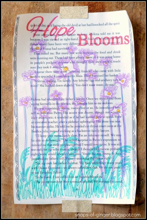 book page sketches, home decor, repurposing upcycling