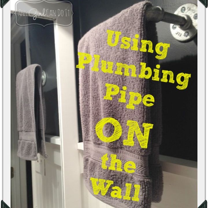 plumbing pipe towel holder, repurposing upcycling, storage ideas