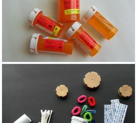 reuse pill bottle to carry little things, cleaning tips, repurposing upcycling