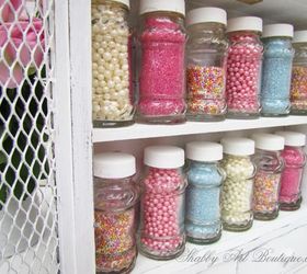 from grotty old spice rack to shabby sprinkles cabinet, painted furniture, storage ideas