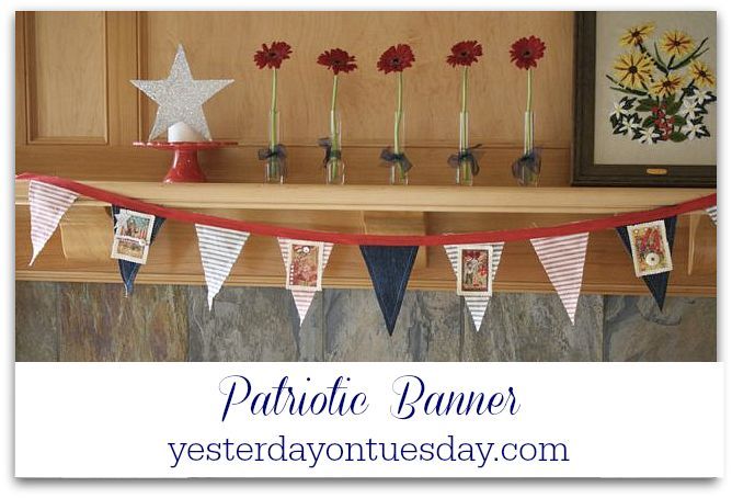 4th of july banner 4thofjuly, fireplaces mantels, patriotic decor ideas, seasonal holiday d cor