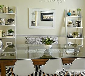 diy glass topped dining table, painted furniture