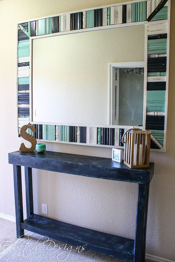 diy entry way mirror and table, diy, foyer, home decor, how to, painted furniture, repurposing upcycling