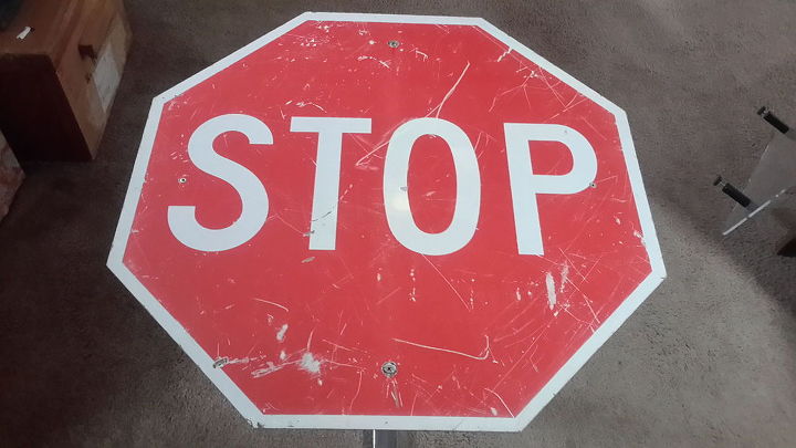 upcycled stop sign, crafts