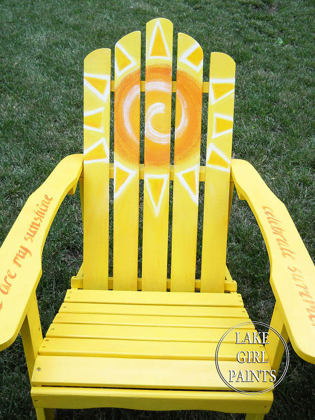 painting sunny adirondack chairs, painted furniture