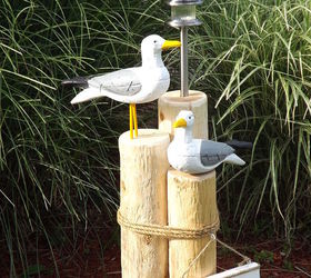 Handcrafted high quality nautical pilings, cedar, sanded stained and sealed with solar light