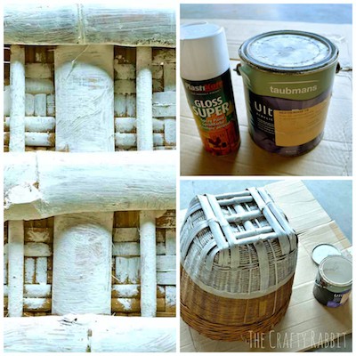 diy white paint dipped basket, crafts, repurposing upcycling