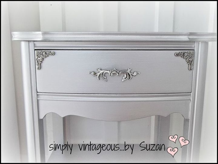 furniture makeover silver metallic end tables, painted furniture
