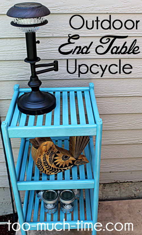 diy outdoor end table, outdoor furniture, outdoor living, painted furniture