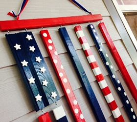 patriotic wooden flag, crafts, patriotic decor ideas, seasonal holiday decor