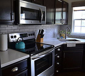 kitchen reveal dark cabinets light counters, countertops, home improvement, kitchen backsplash, kitchen cabinets, kitchen design, kitchen island