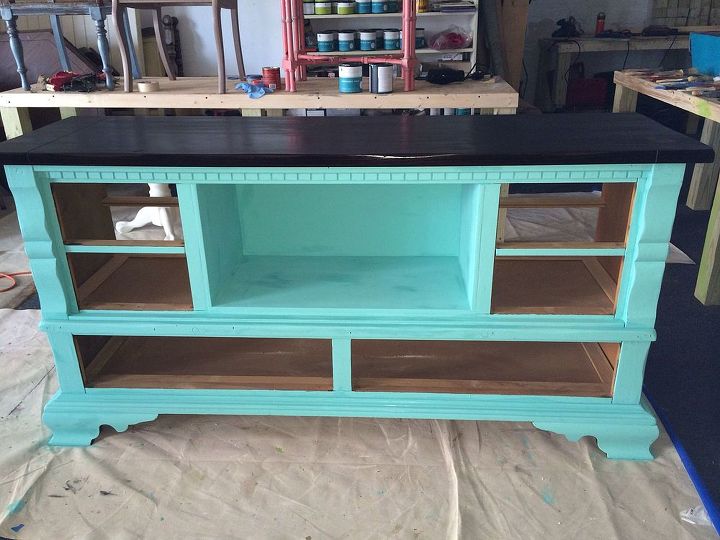 dresser repurposed into changing table, painted furniture