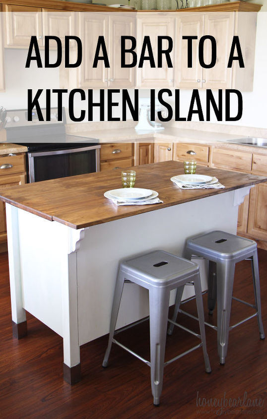 add a bar to a kitchen island, kitchen design, kitchen island, woodworking projects