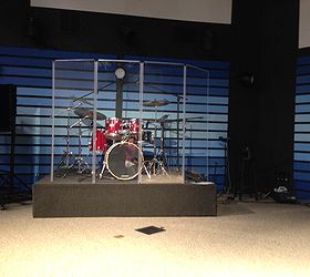 Re-purposed Wood Pallets for Church Worship Stage.
