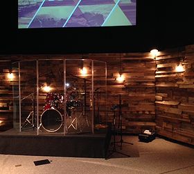 re purposed wood pallets for church worship stage, pallet, repurposing upcycling, woodworking projects
