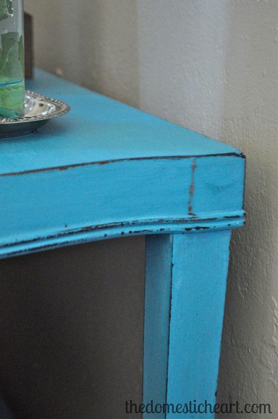 furniture upcycle side table turquoise painting refurbishing, chalk paint, painted furniture