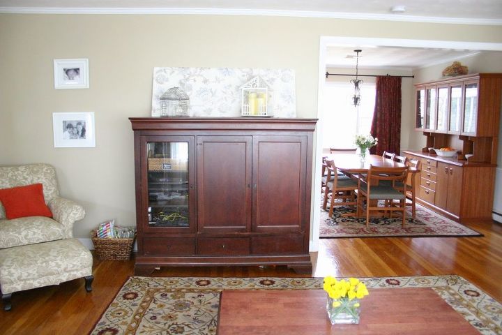 from tv armoire to built in kitchen banquette, diy, painted furniture, repurposing upcycling