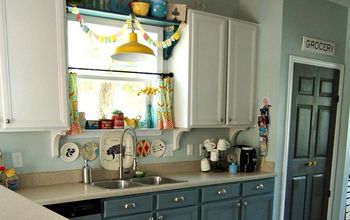 Boring to Blue Kitchen Makeover