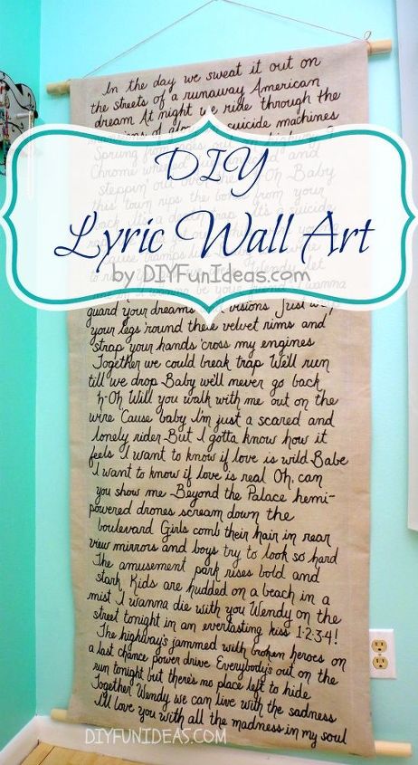 how to make song lyric wall art on painters canvas, crafts, home decor