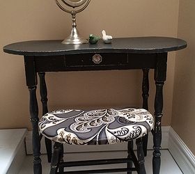 little black vanity desk, painted furniture