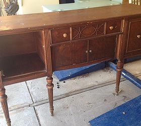 new life for antique buffet, painted furniture