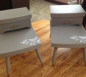 hand painted vintage side tables, painted furniture