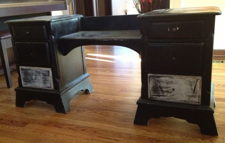 hand painted antique vanity desk, painted furniture