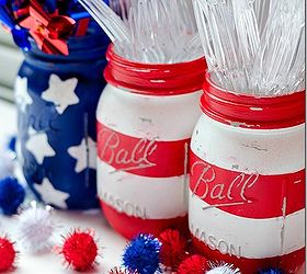 patriotic party 4 minute 4th of july decorations, crafts, decoupage, mason jars, patriotic decor ideas, seasonal holiday decor