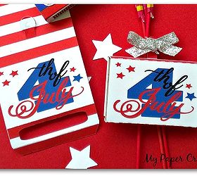 red white blue matchbox cover with free silhouette cut file, crafts, patriotic decor ideas, seasonal holiday decor