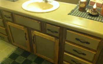 Painted Bathroom Countertop Before and After