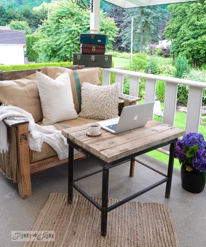 an instant solid wood 2x4 tabletop that lured me away from my work, outdoor furniture, outdoor living, painted furniture, patio, rustic furniture